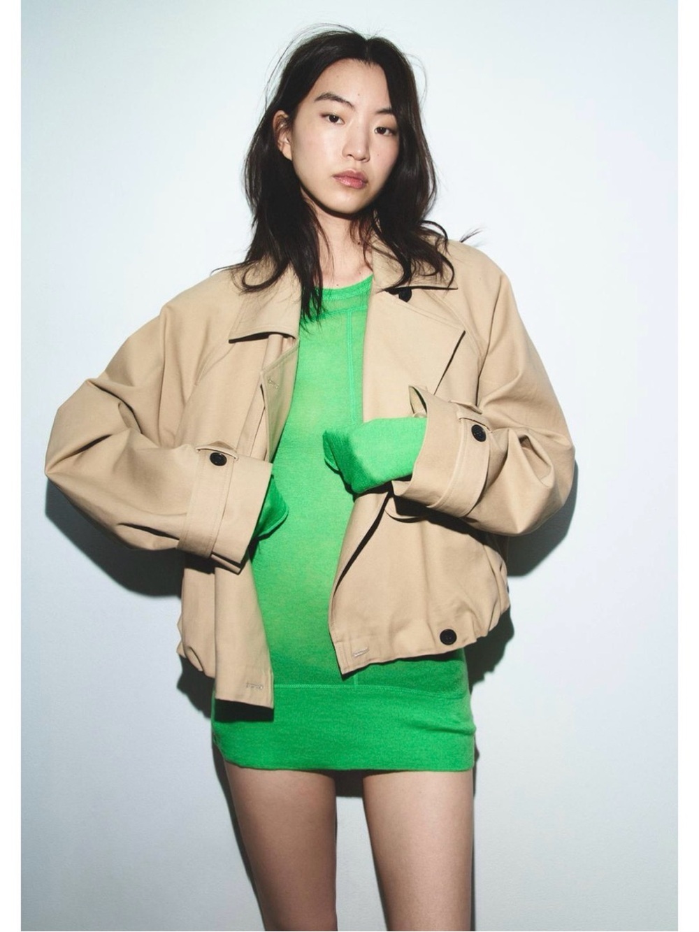 NWOT Zara Short Balloon Trench Coat